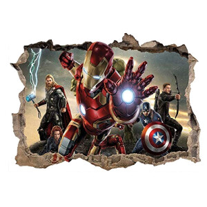 Sticker mural Iron man - Avengers - couleurée 3D 1 pièces 43x70 cm