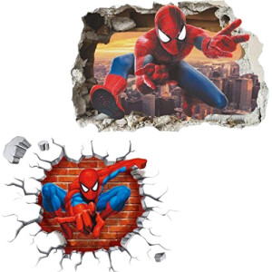 Sticker mural Spider-man couleurée 3D 1 pièces 43x65 cm