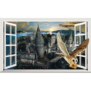 Sticker mural Poudlard, Hedwige - Harry Potter - 3D 1000x600 mm
