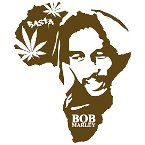 Sticker mural Bob Marley chocolat 41x50 cm