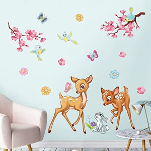 Sticker mural Fleur - Bambi - multicolore 30x90 cm