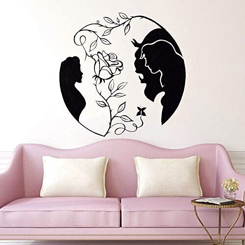 Sticker mural L’Armoire - La belle et la bête - rose 57x56 cm variant 2 