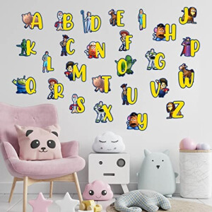 Sticker mural Toy Story alphabet a - z 3D 20 pièces 5 cm