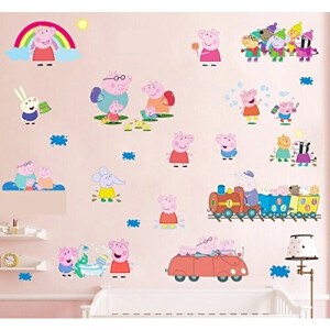 Sticker mural Peppa Pig multicolore 70x50 cm
