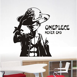 Sticker mural One Piece blancnoir 3D 60x90 cm