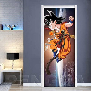 Sticker mural Goku - Dragon Ball - 3D 77x200 cm
