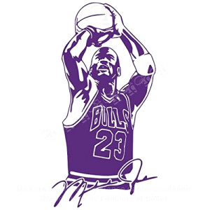 Sticker mural Michael Jordan violet 25x50 cm