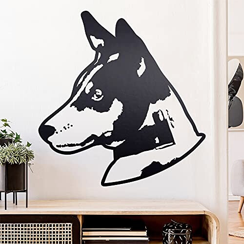 Sticker mural Basenji - Chien -  - noir 132x120 cm