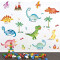 Sticker mural Dinosaure multicolore 21x30 cm - miniature