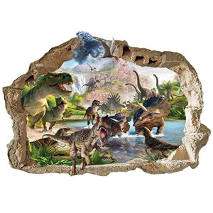 Sticker mural Dinosaure blanc 3D