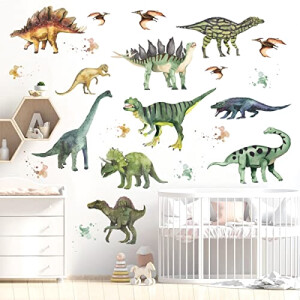 Sticker mural Dinosaure vert 90x70 cm