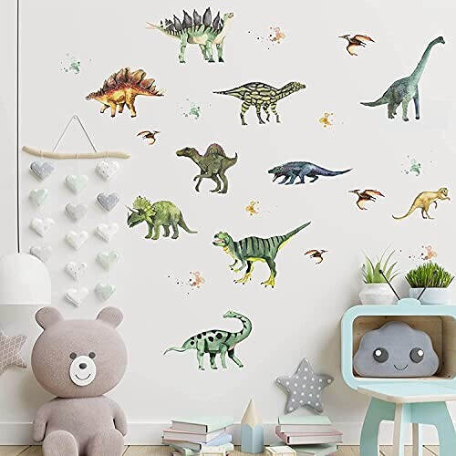 Sticker mural Dinosaure vert 90x70 cm variant 3 