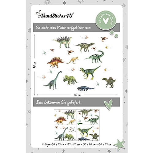 Sticker mural Dinosaure vert 90x70 cm variant 5 