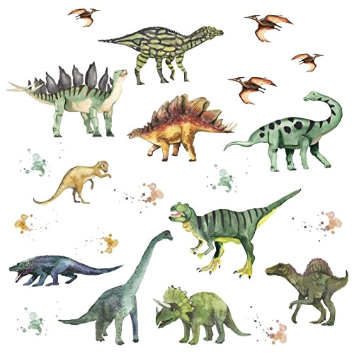 Sticker mural Dinosaure vert 90x70 cm variant 6 