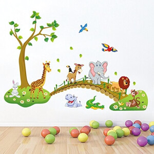 Sticker mural Éléphant multicolore 90x140 cm