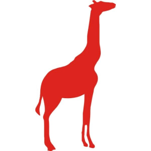 Sticker mural Girafe rouge 120x64 cm