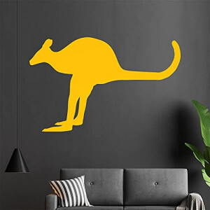 Sticker mural Kangourou jaune 60x38 cm