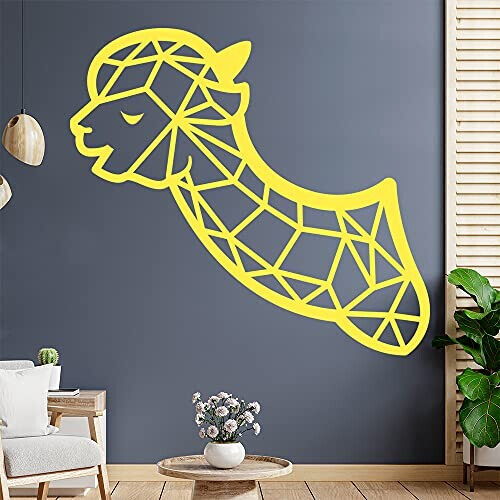 Sticker mural Lama jaune soufre 120x109 cm