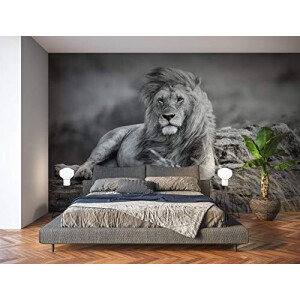 Sticker mural Lion blancnoir 350x250 cm
