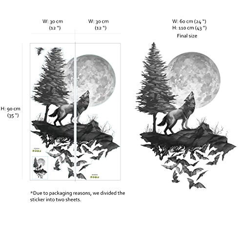 Sticker mural Loup 60x110 cm variant 3 