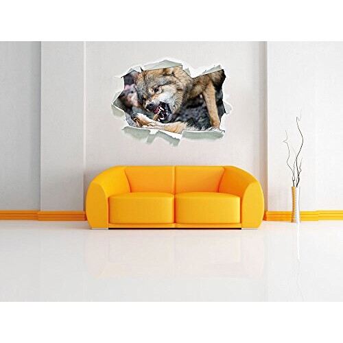 Sticker mural Loup 3D 62x45 cm variant 1 