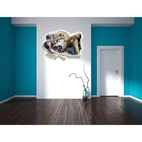 Sticker mural Loup 3D 62x45 cm variant 3 