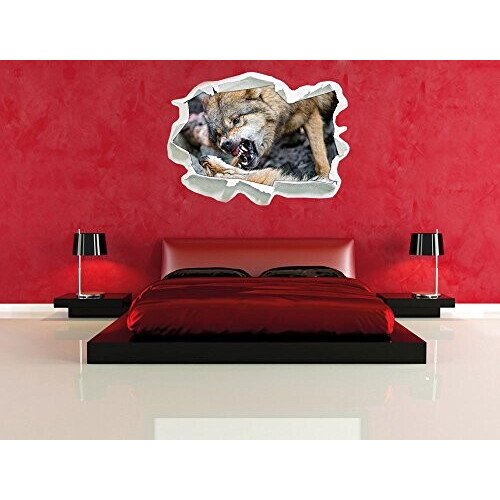 Sticker mural Loup 3D 62x45 cm variant 4 