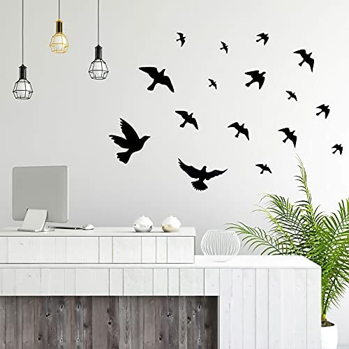 Sticker mural Oiseau noir variant 2 