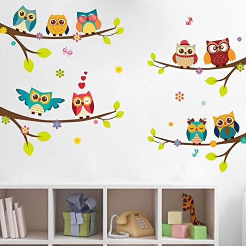 Sticker mural Chouette - Oiseau - 2 pièces 70x25 cm variant 1 