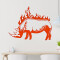 Sticker mural Rhinocéros orange 152x120 cm - miniature