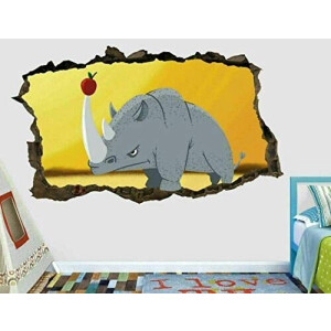 Sticker mural Rhinocéros 3D