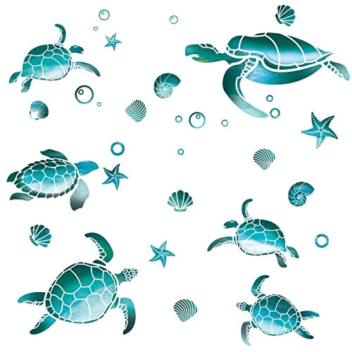 Sticker mural Tortue bleue 30x60 cm variant 5 