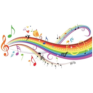 Sticker mural Note de musique le rainbow - c