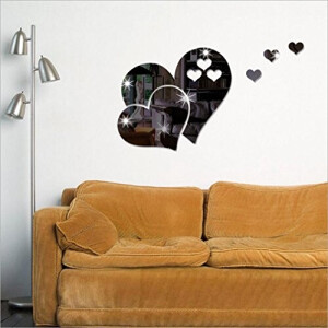 Sticker mural Coeur noir 3D