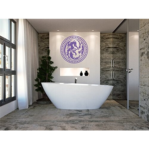 Sticker mural Yin Yang lavande