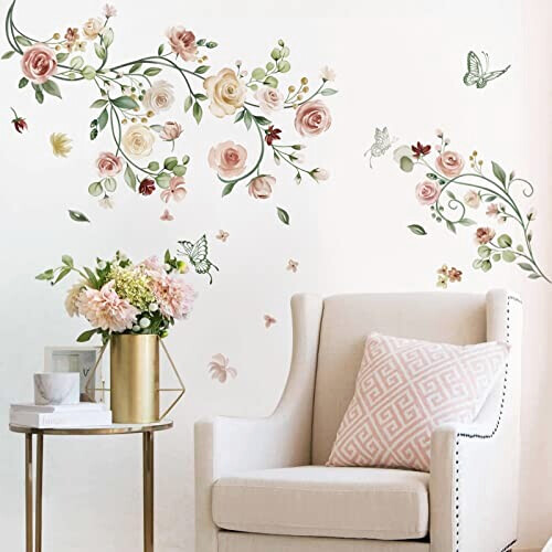 Sticker mural rose 20x30 cm